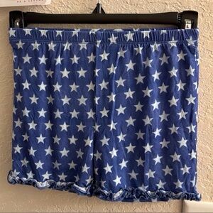 Posh Peanut Patriotic Star Ruffled Girl’s Shorts Bamboo 8Y